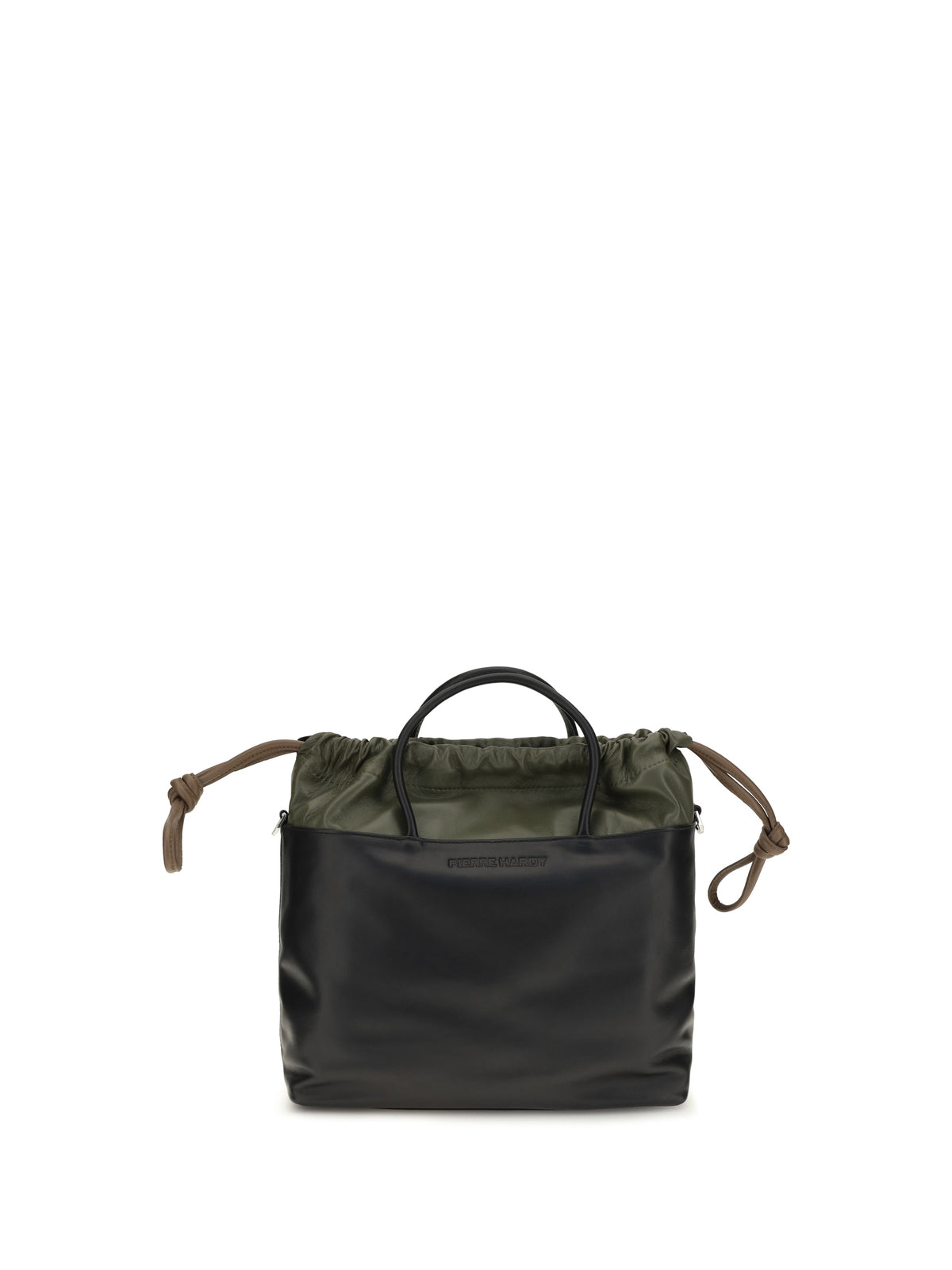 Pierre Hardy Twin drawstring Handbag - Black-Khaki-Camel