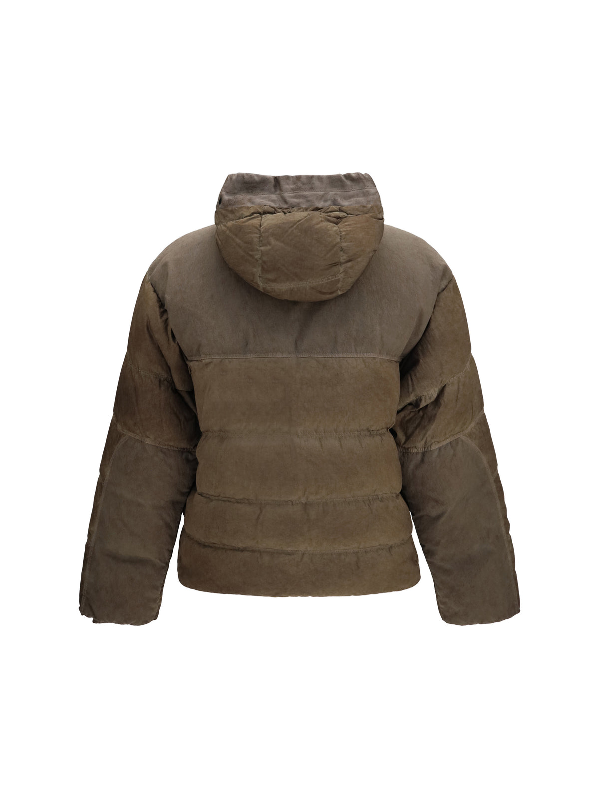 C.P. Company Goggle Hooded Down Jacket in Eco-Chrome R - Re-Color Brown