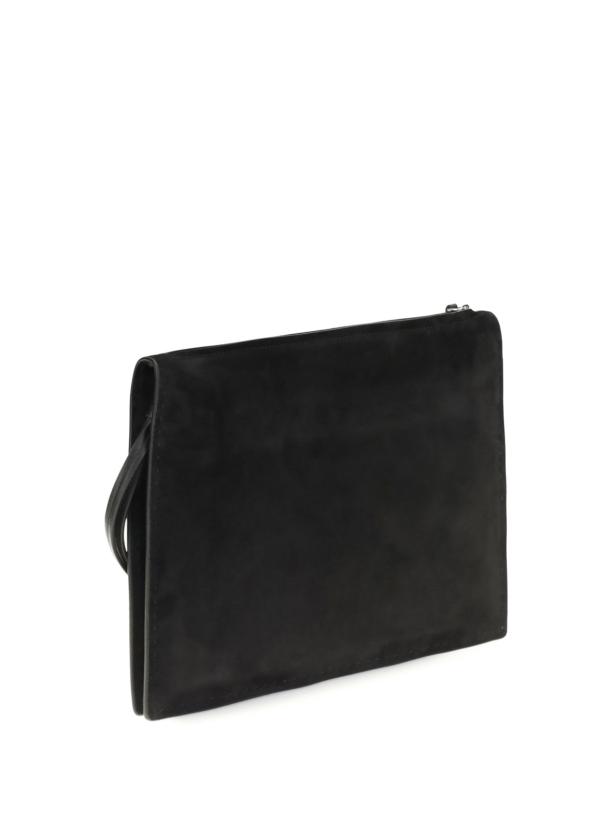 Phoebe Philo Glove suede Clutch - Black Silver
