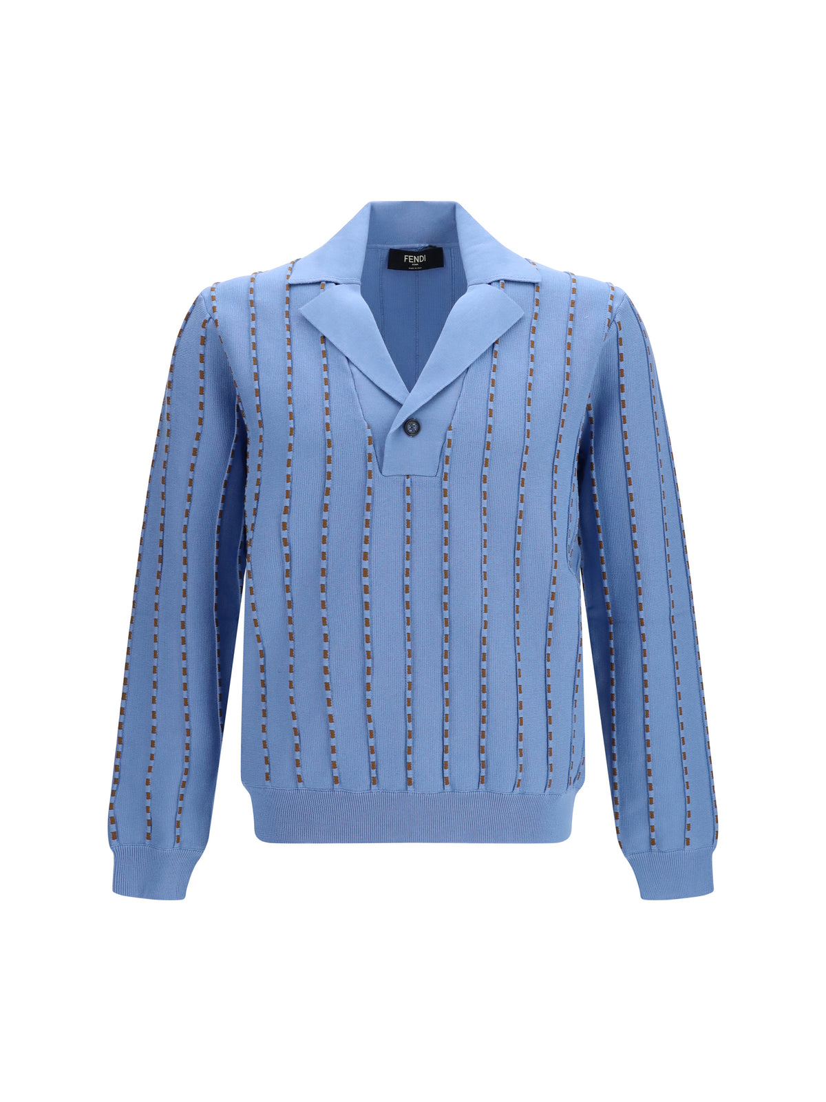 Fendi Trompe-l'œil Selleria knit Sweater - Jeans+Tabacco