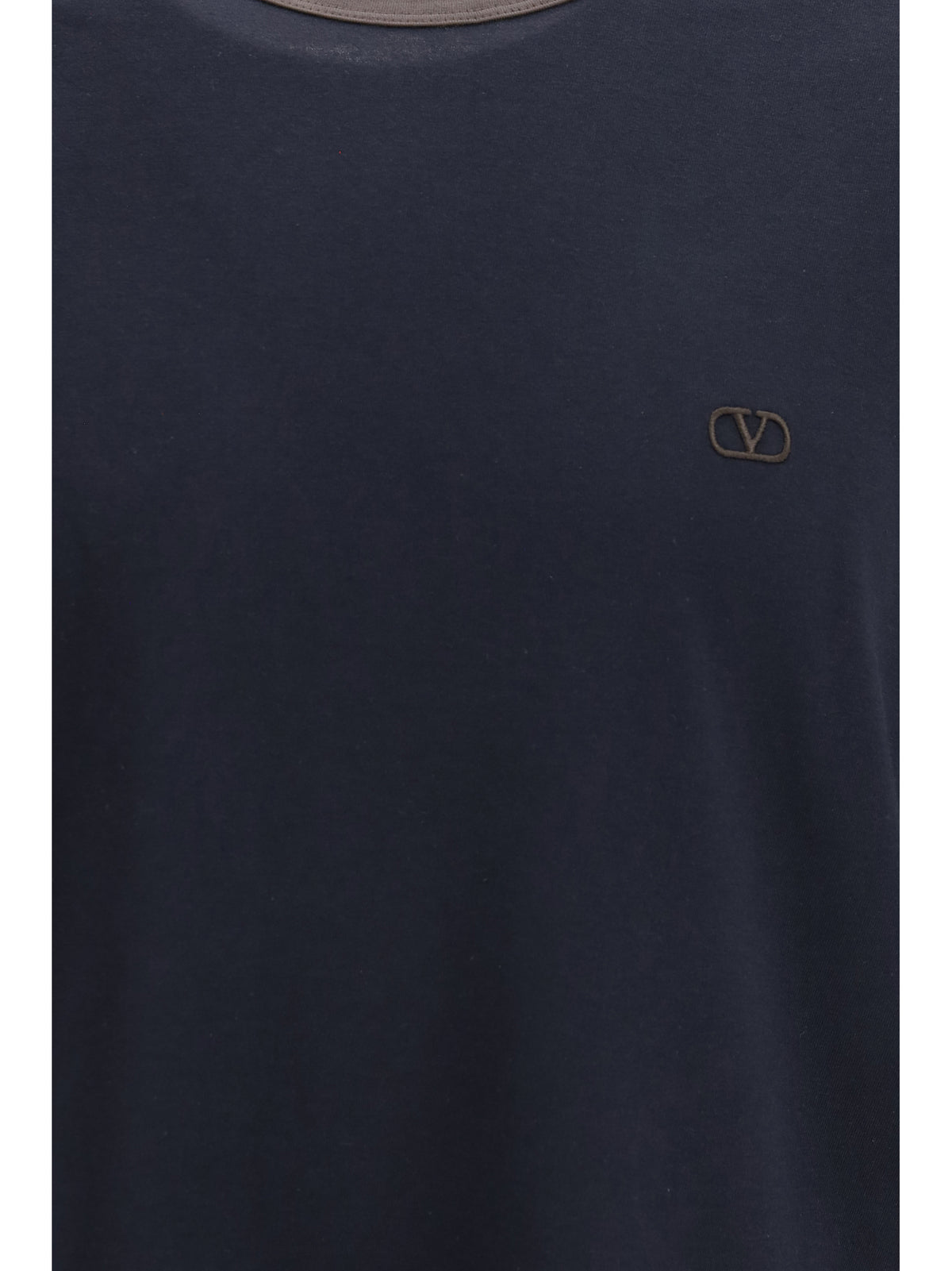 Valentino Embroidered logo cotton-jersey T-shirt - Dark Navy/Ebony