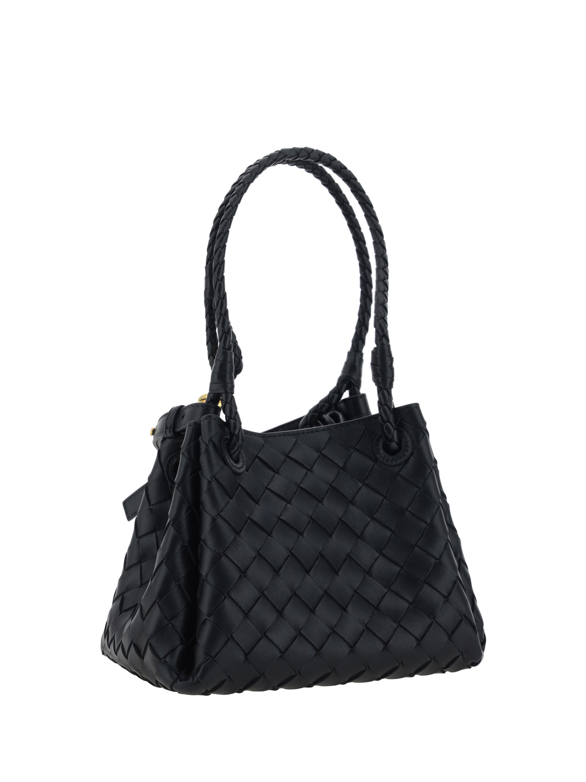 Bottega Veneta Small Parachute Shoulder Bag - Black-M Brass