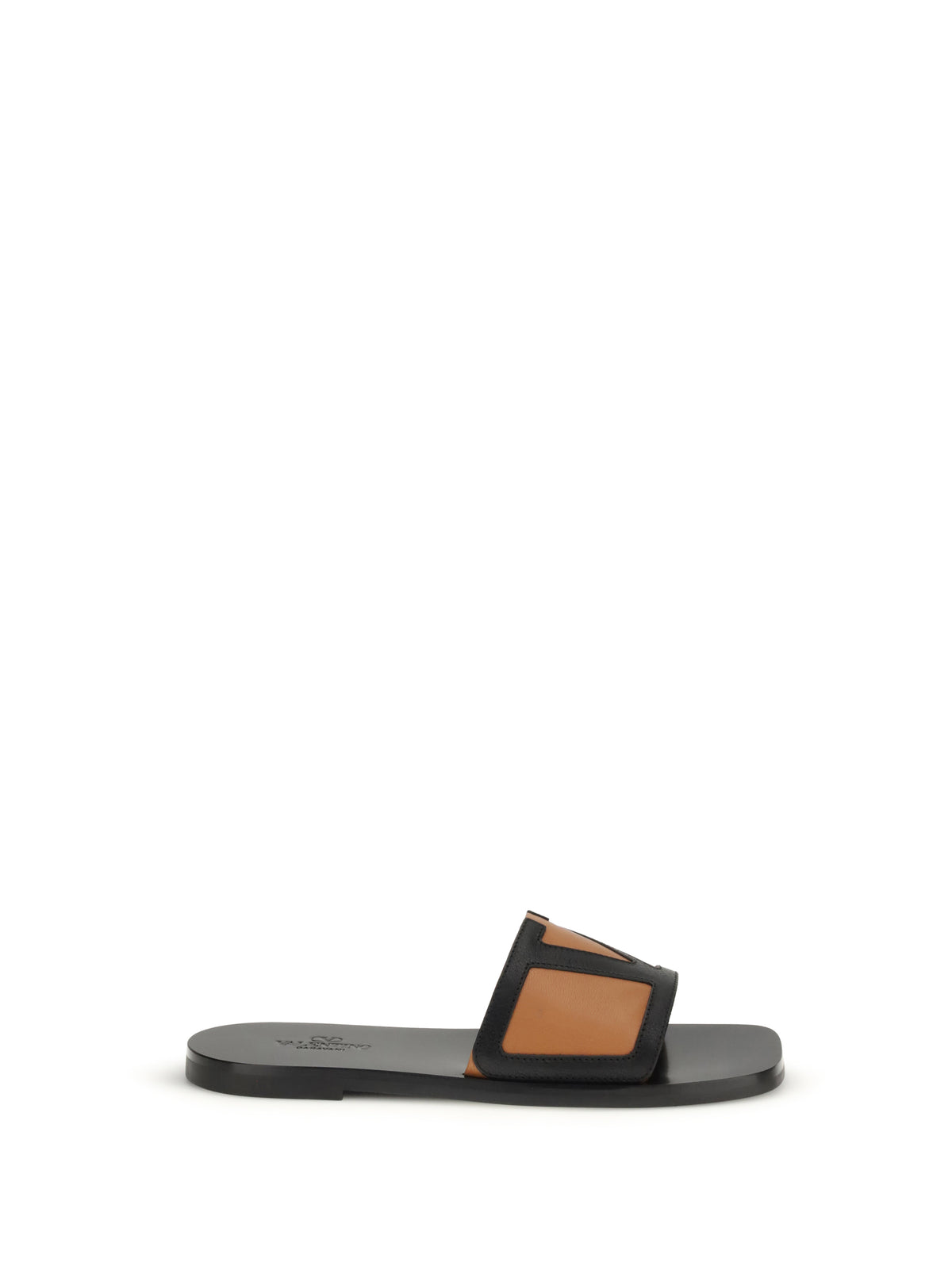 Valentino Garavani Viva Superstar slide Sandals - Black/Roasted Pecan