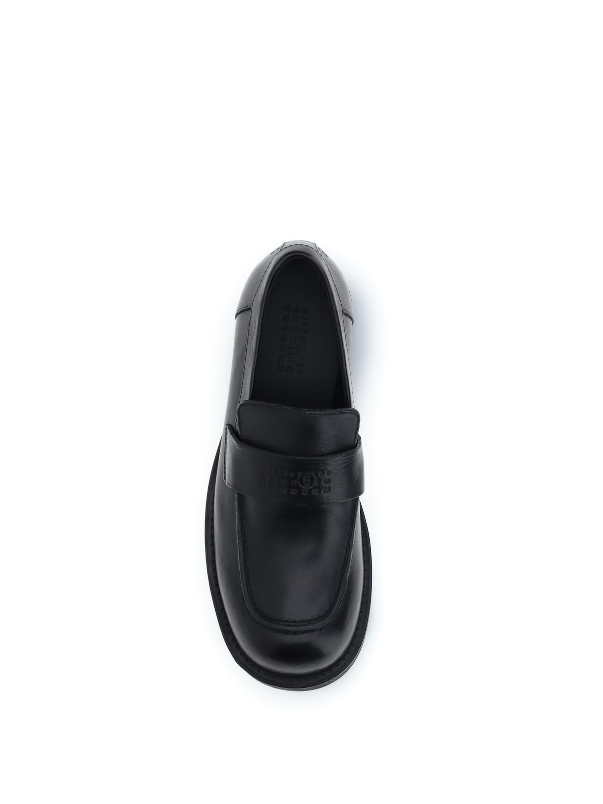 MM6 Maison Margiela Loafers with visible topstitching - Black