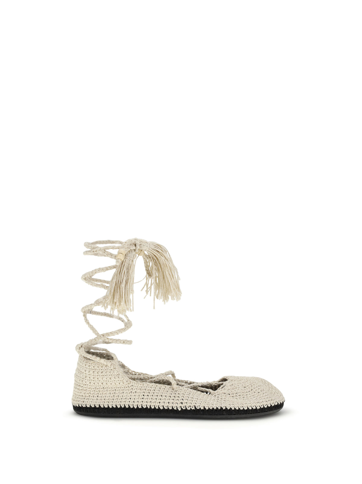 Alanui The Sound Of The Sea lace-up Ballerinas - Arpa Black