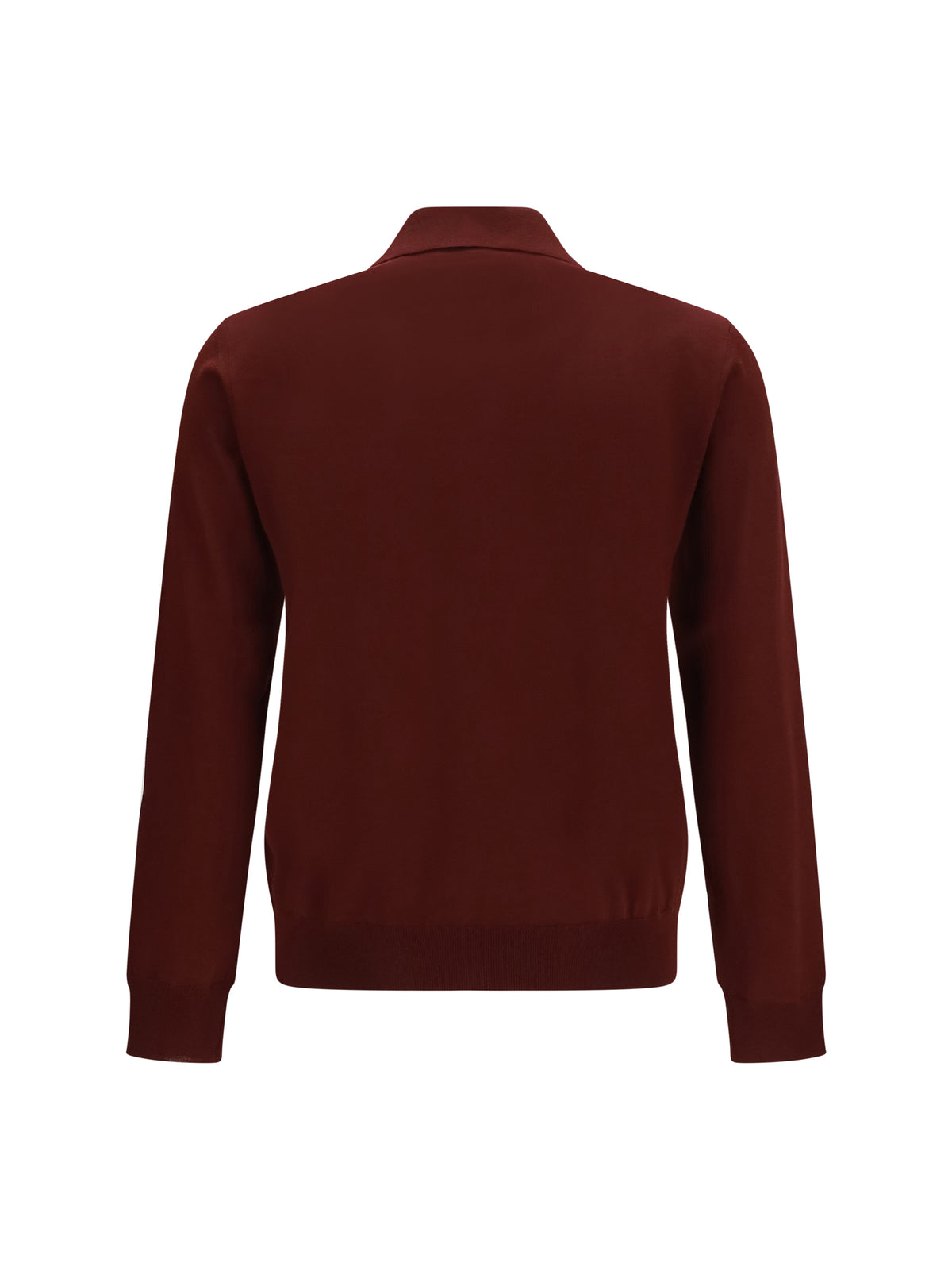 Valentino Long-sleeve wool Polo with VLogo - Burgundy