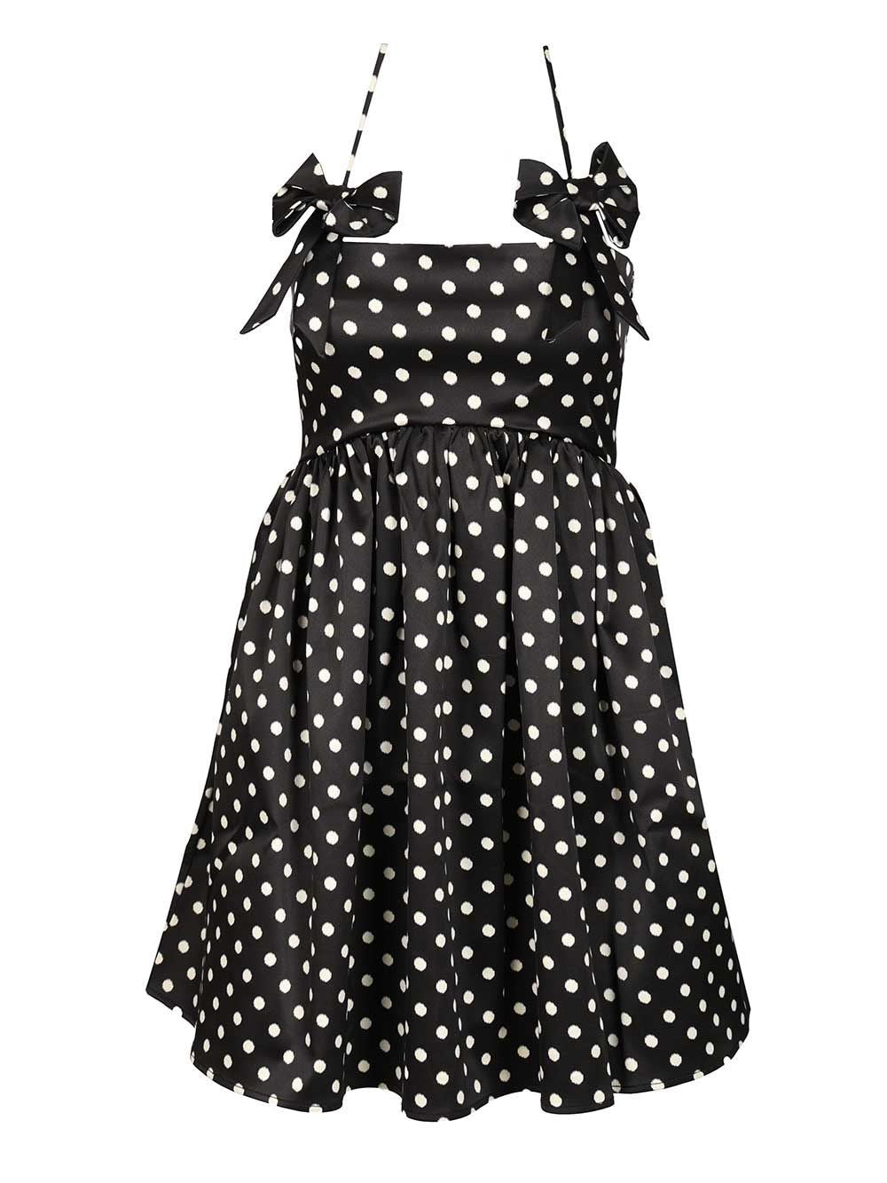 Ganni Polka Dot Mini Dress - Black