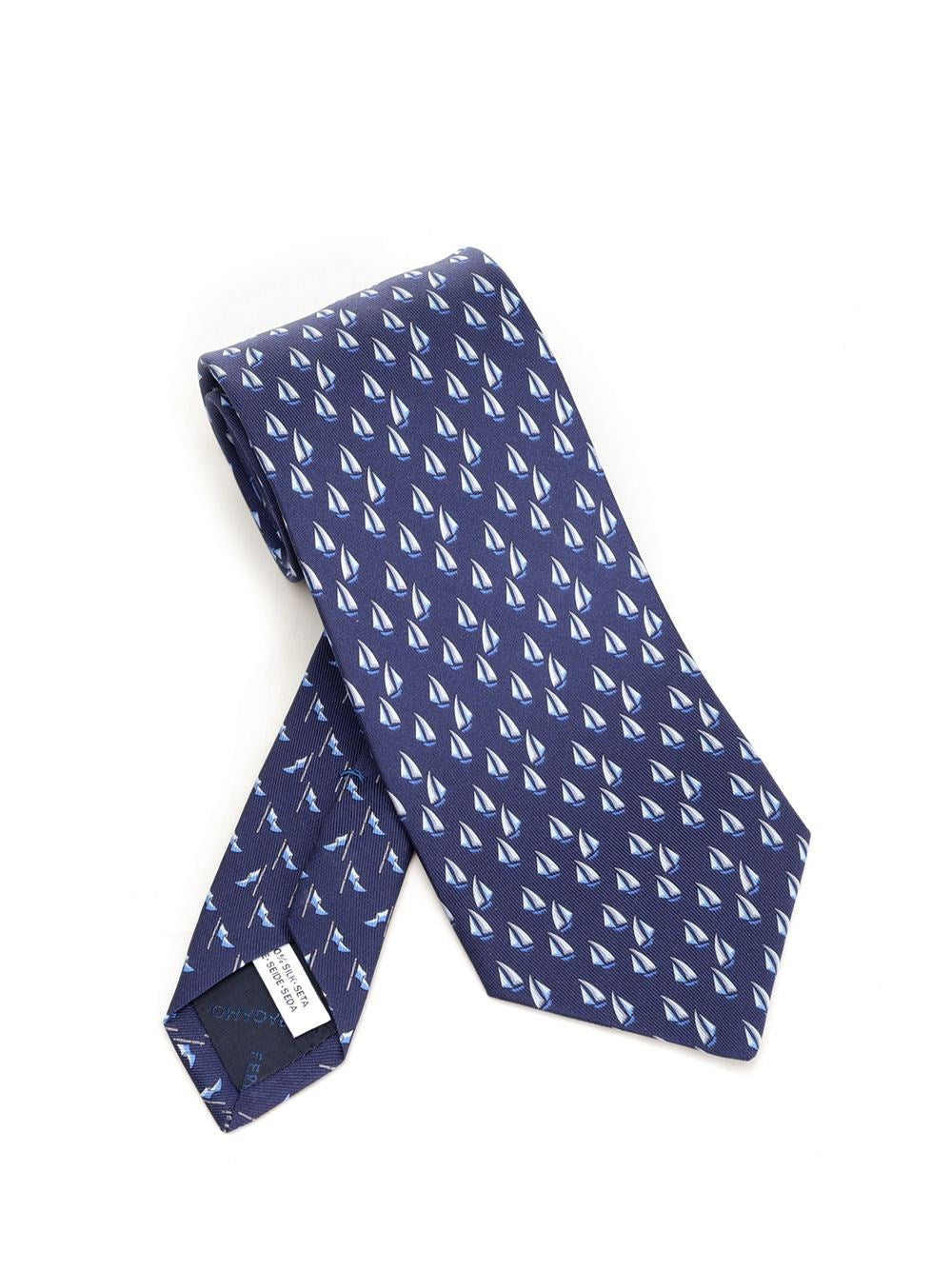 Ferragamo Nautical Print Tie - Blue