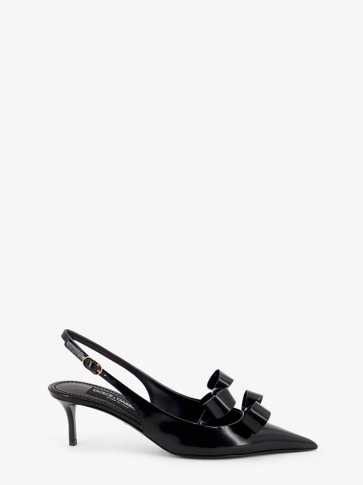 Dolce & Gabbana Patent leather sandals with front bow detail - Nero