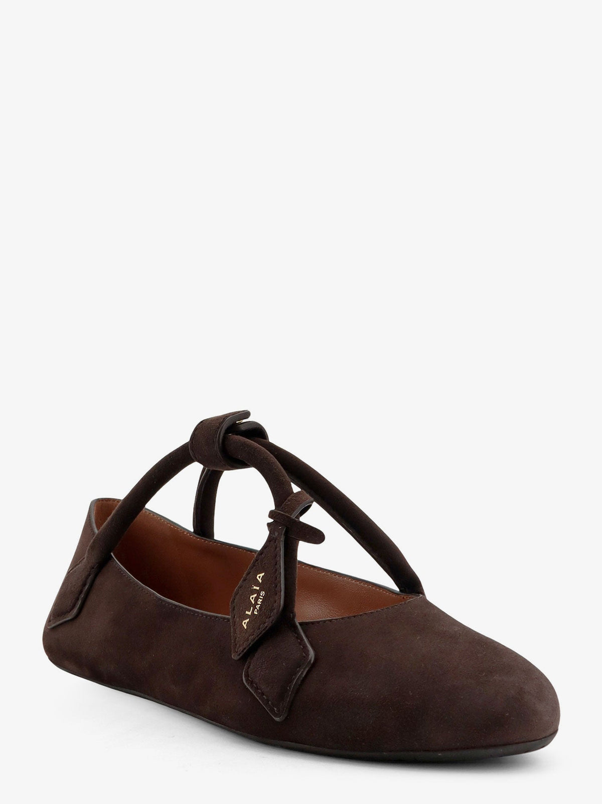Alaïa Le Teckel Suede Ballet Flats - Brun Fonce