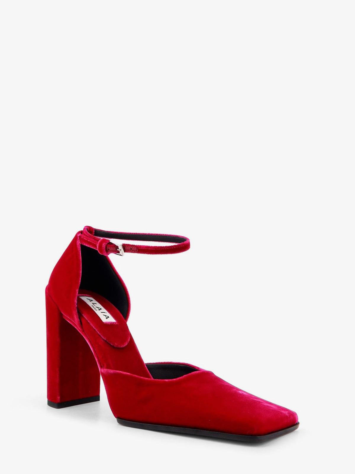 Alaïa D' Orsay 90 velvet décolleté - Fuchsia