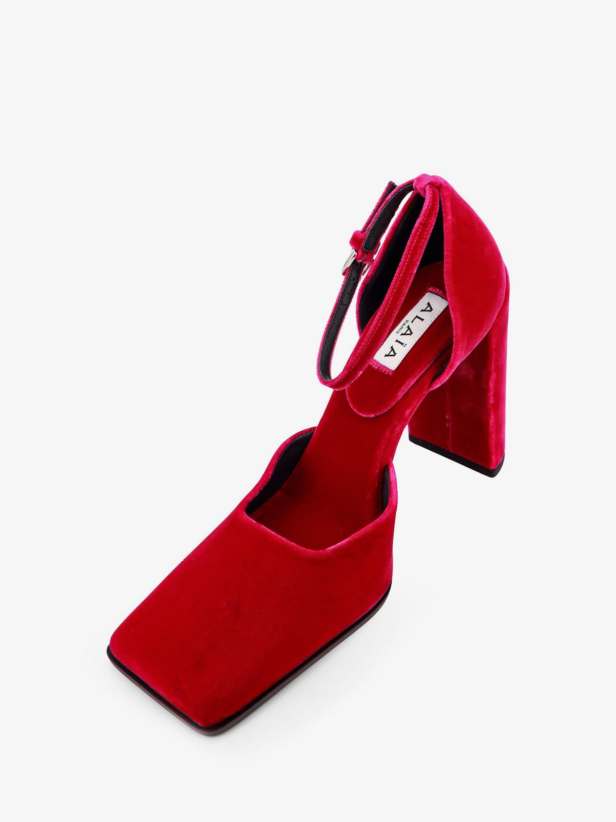 Alaïa D' Orsay 90 velvet décolleté - Fuchsia