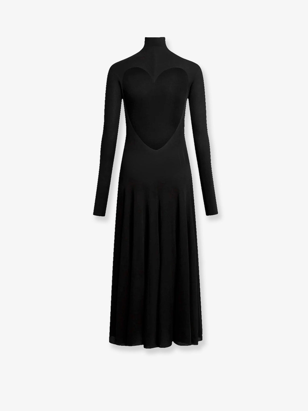 Alaïa Viscose long Heart Dress - Noir Alaia