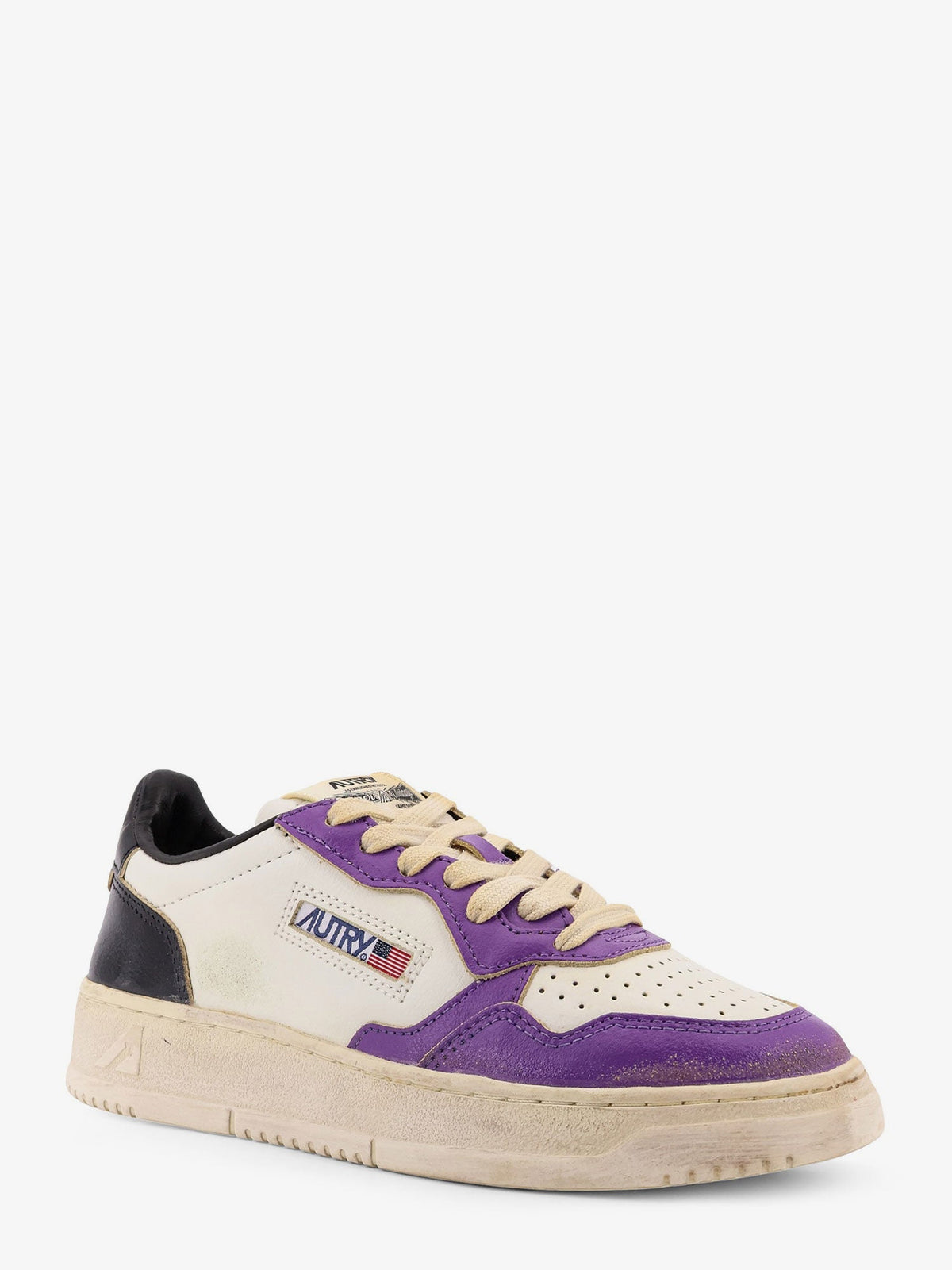 Autry Super Vintage low-top leather sneakers - Bianco Viola