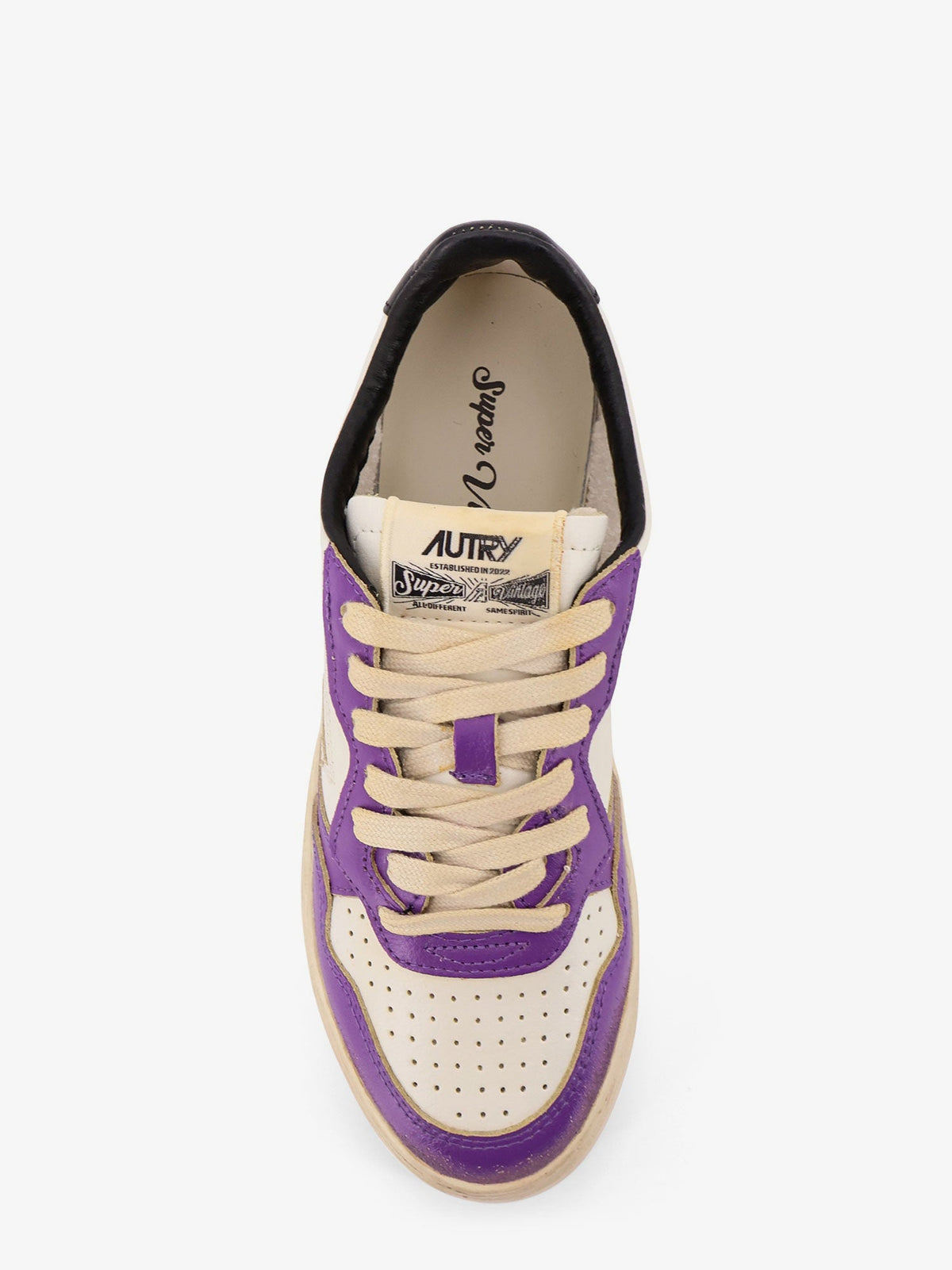 Autry Super Vintage low-top leather sneakers - Bianco Viola