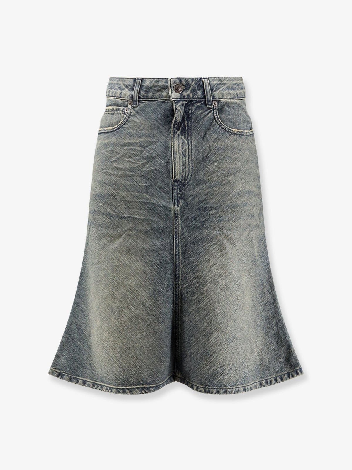 Balenciaga Denim Midi Skirt - Blue