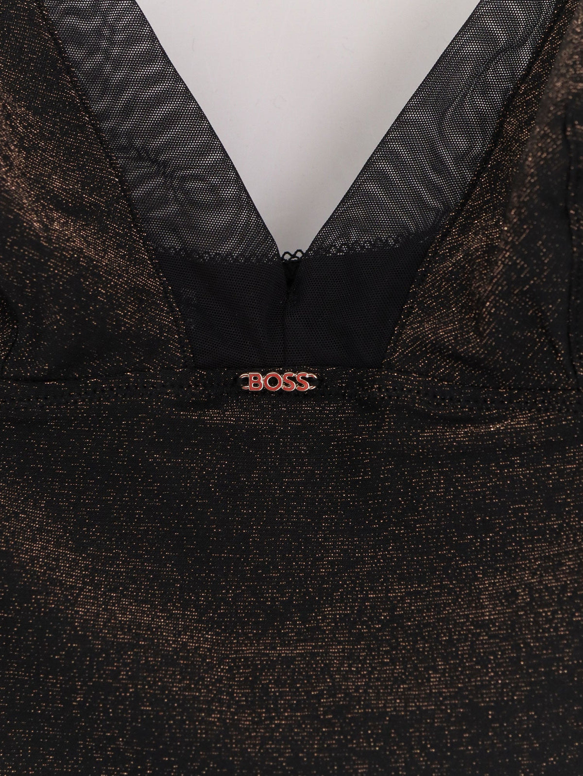 Boss Lurex tank top and slip set - Black