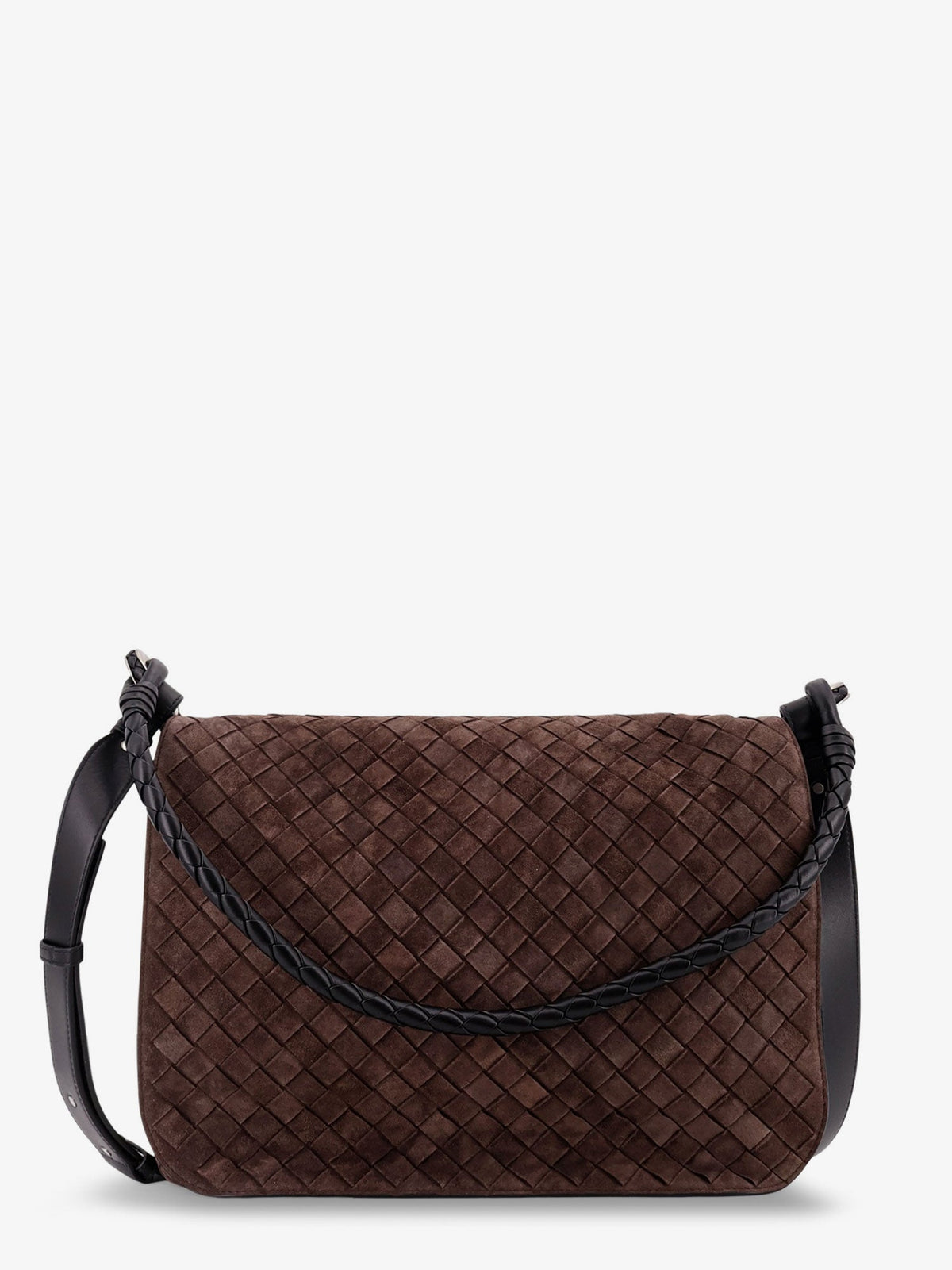 Bottega Veneta Intrecciato suede shoulder bag - Fondant/Bl-Vinta.S