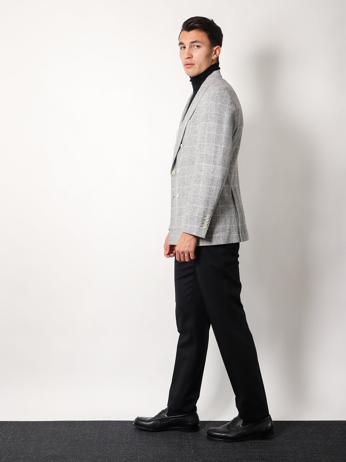 Brunello Cucinelli Cashmere and silk turtleneck - Nero Grigio Scuro