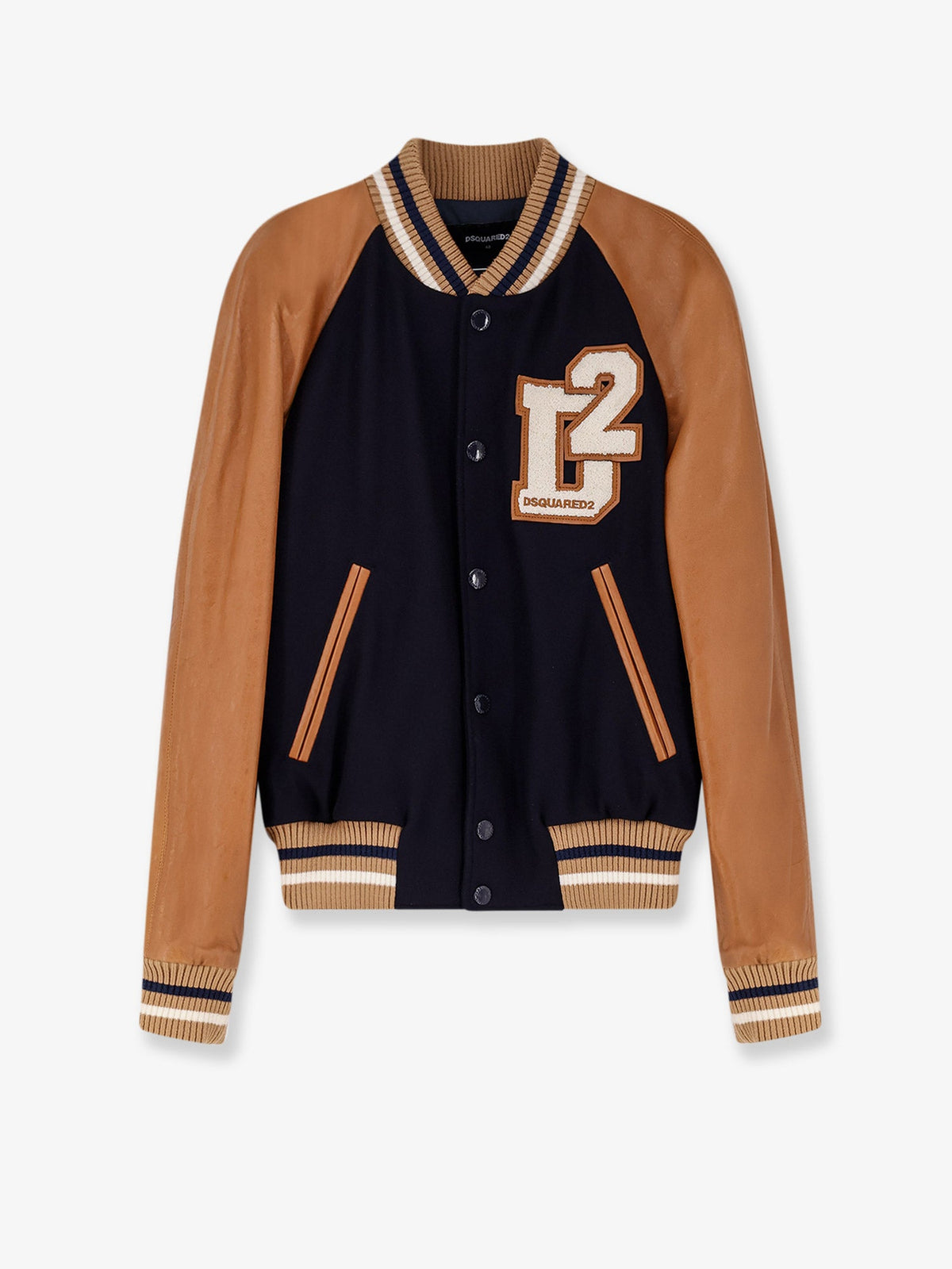 Dsquared2 D2 Varsity wool and leather bomber - Blue