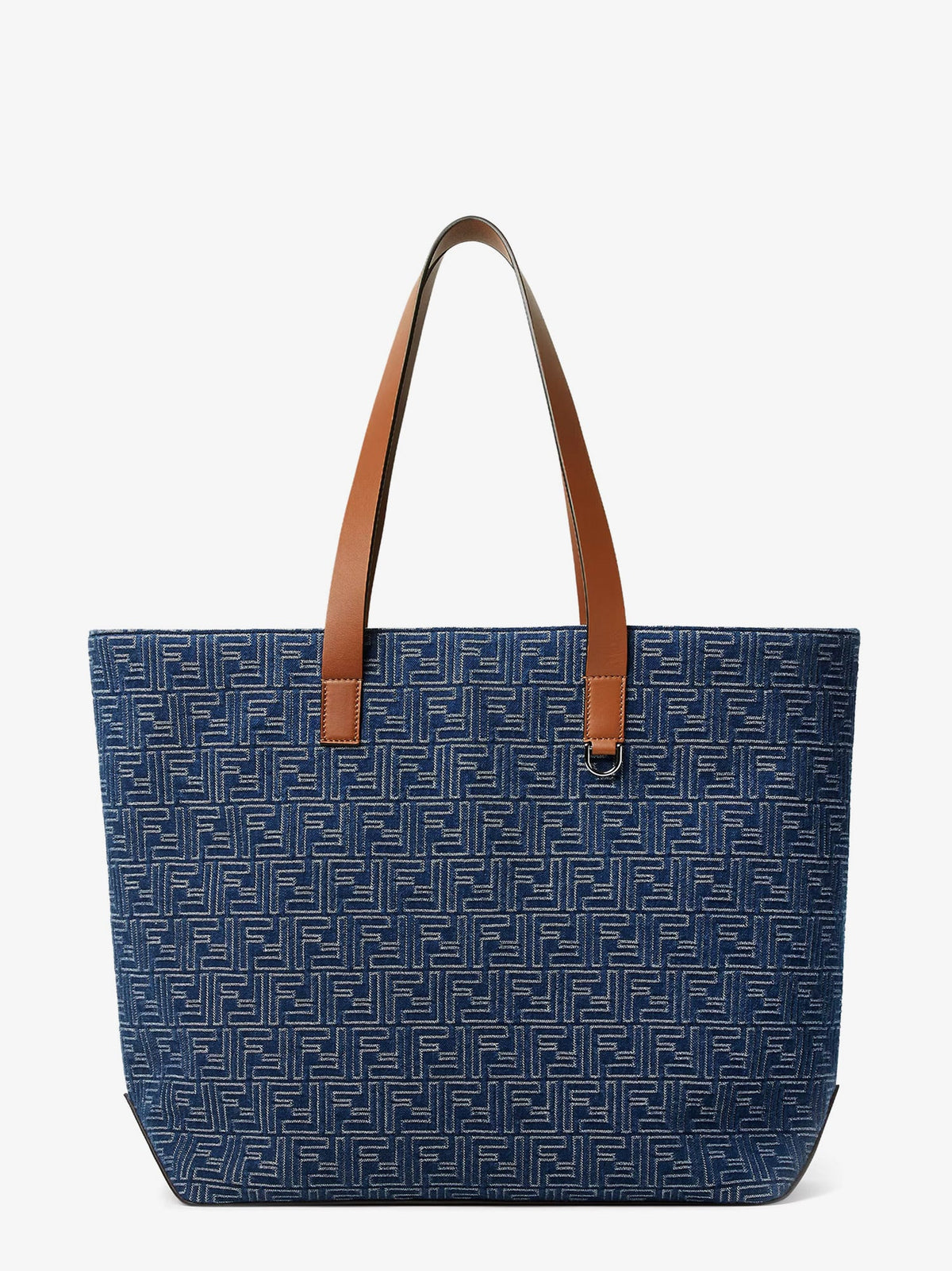 Fendi FF Jacquard tote bag with denim effect - Stone