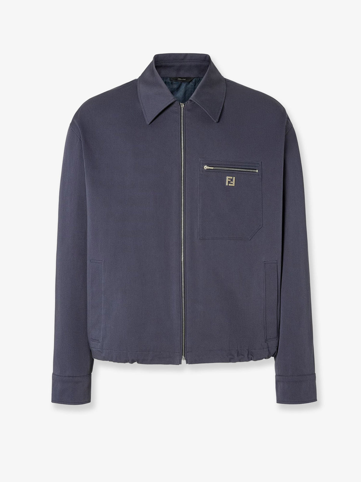 Fendi Cotton jacket with FF detail - Dark Blue
