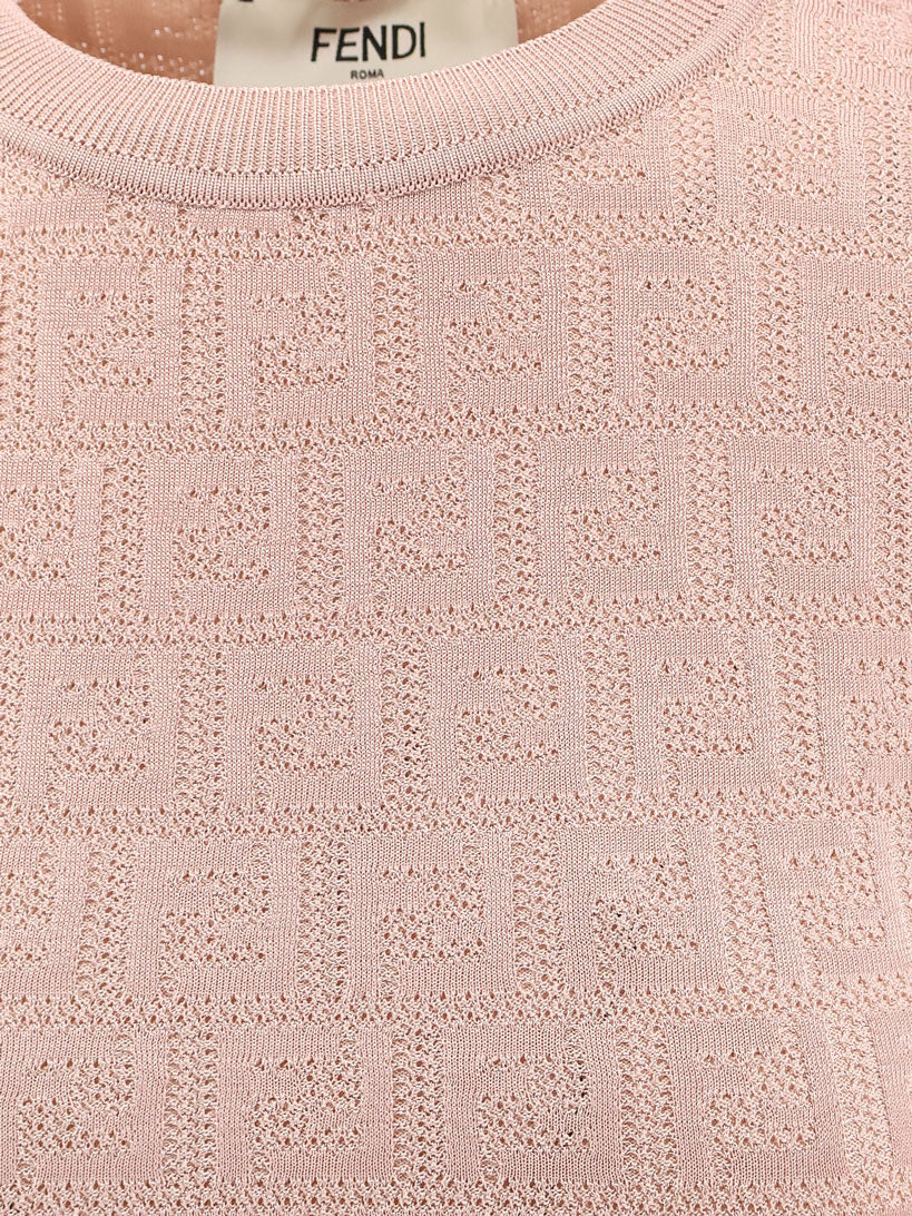 Fendi FF cotton and viscose dress - Pink Salt-25