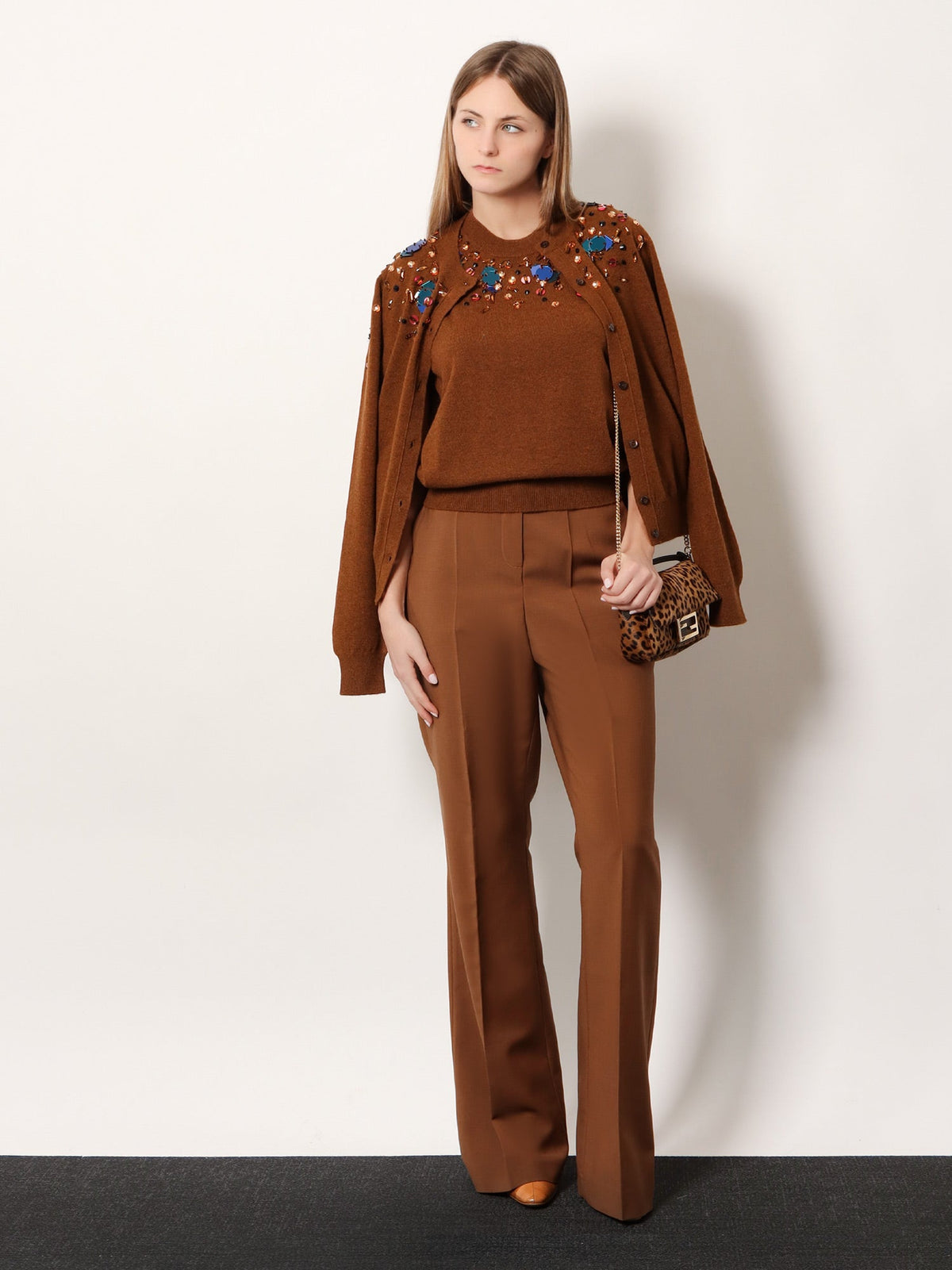 Fendi Wool and cashmere cardigan - Rust-25