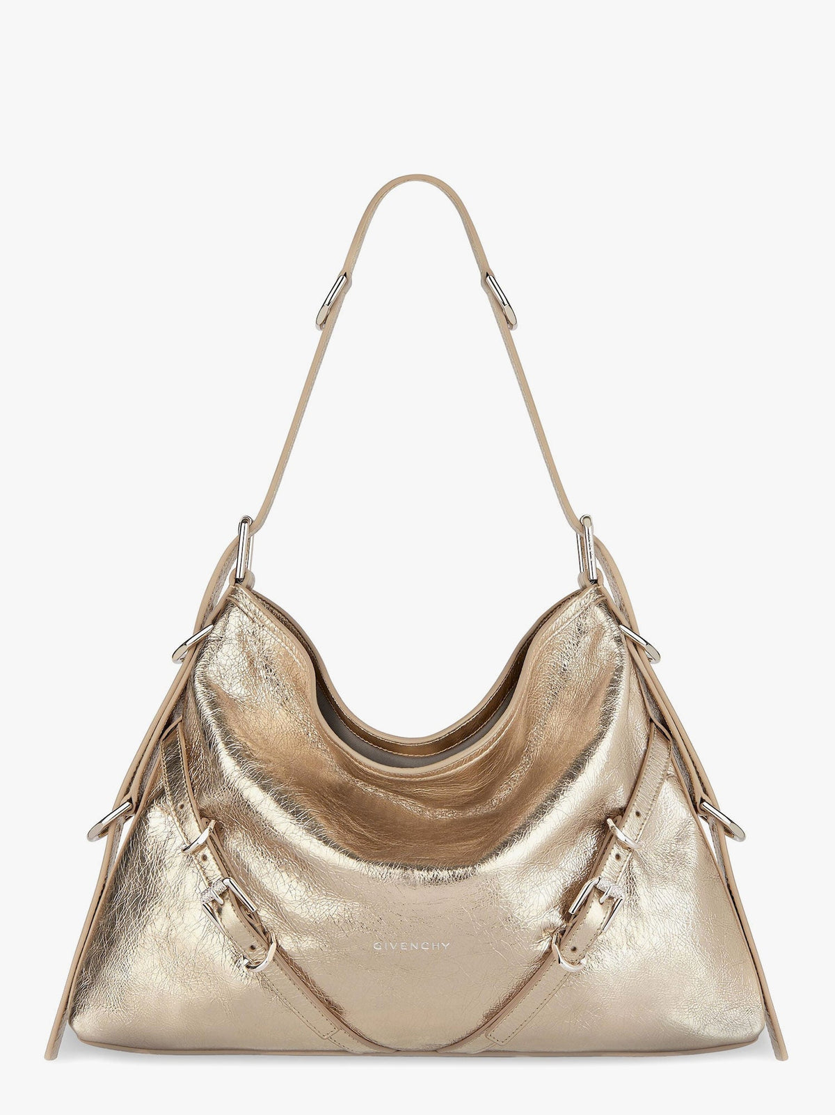 Givenchy Voyou metallized leather shoulder bag - Oro