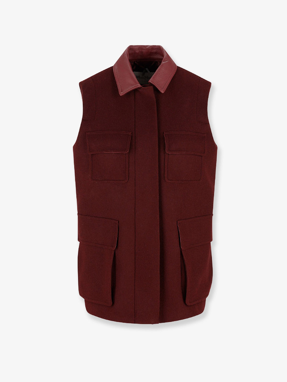 Max Mara Aeroso wool, alpaca and cashmere sleeveless coat - Ciliegia