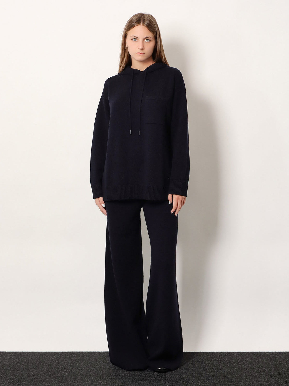 Max Mara Liana cashmere and wool hooded sweater - Blu Marino