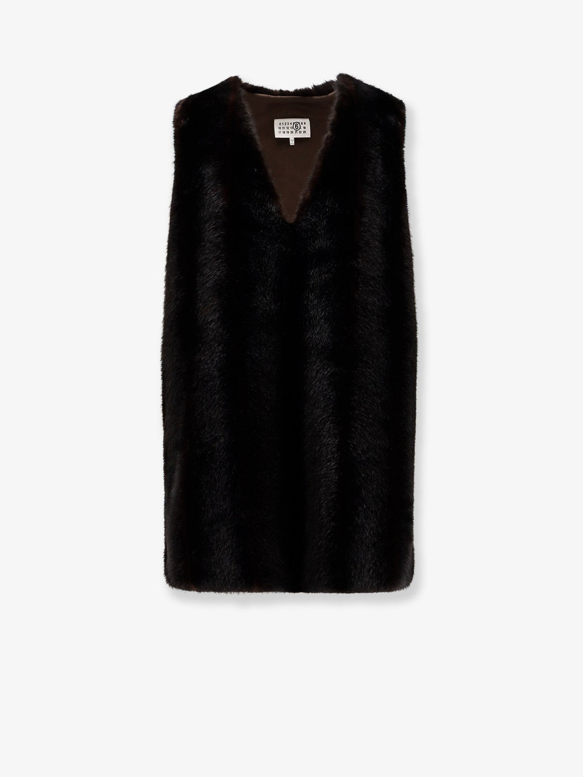 MM6 Maison Margiela Faux shearling short dress - Brown