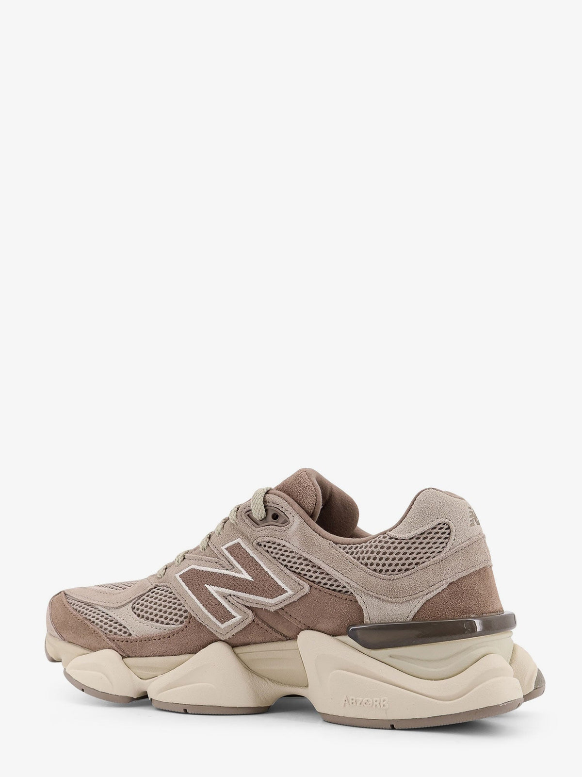 New Balance 9060 mesh and suede low-top sneakers - Mushroom
