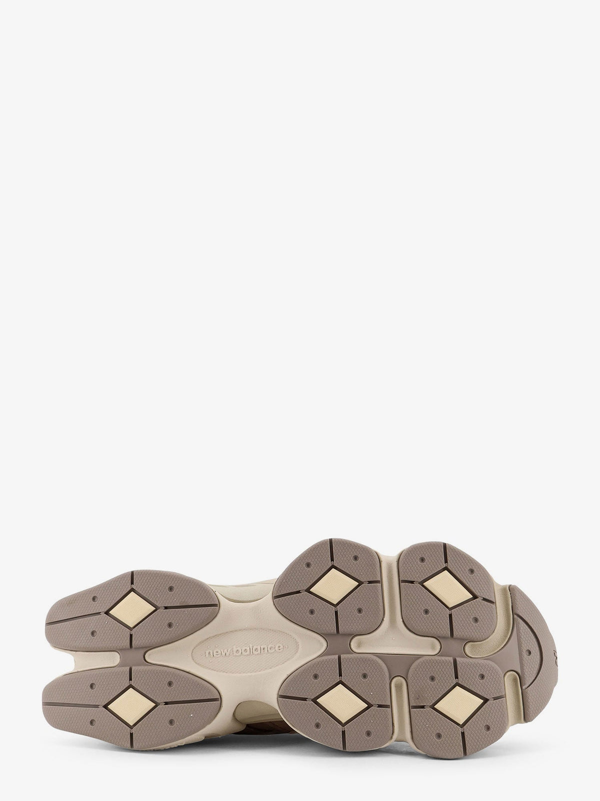 New Balance 9060 mesh and suede low-top sneakers - Mushroom