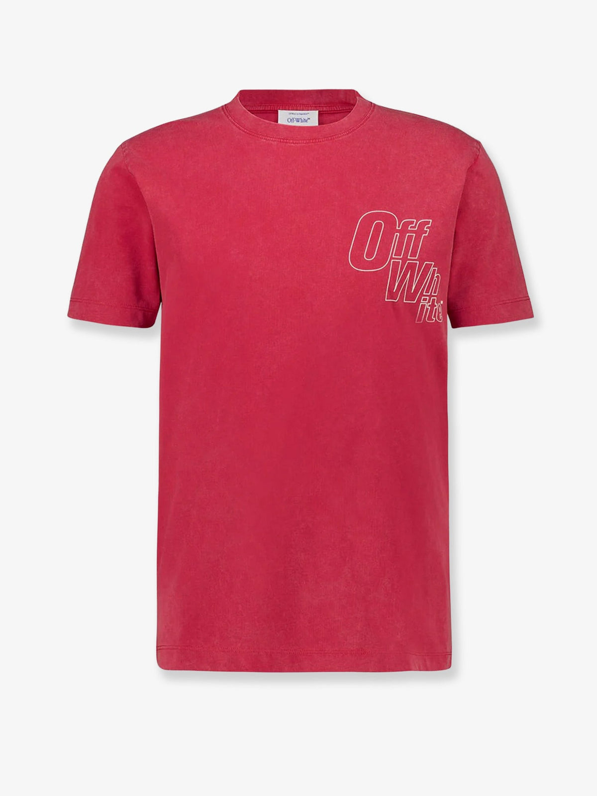 Off-White Cotton T-shirt - Coral Red - W