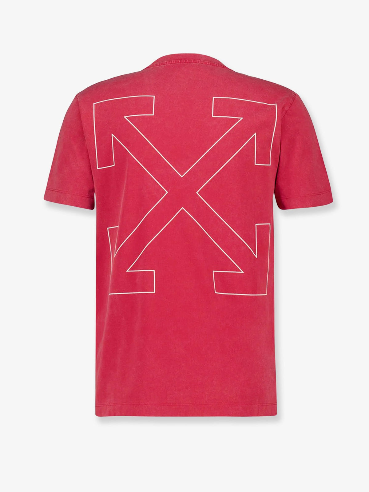 Off-White Cotton T-shirt - Coral Red - W