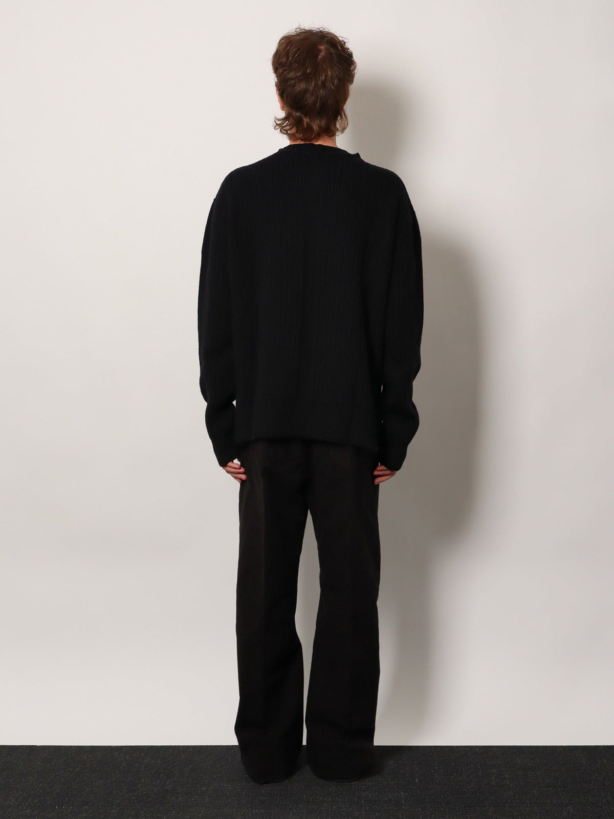 Rick Owens Fisherman Round Neck virgin wool sweater - Nero