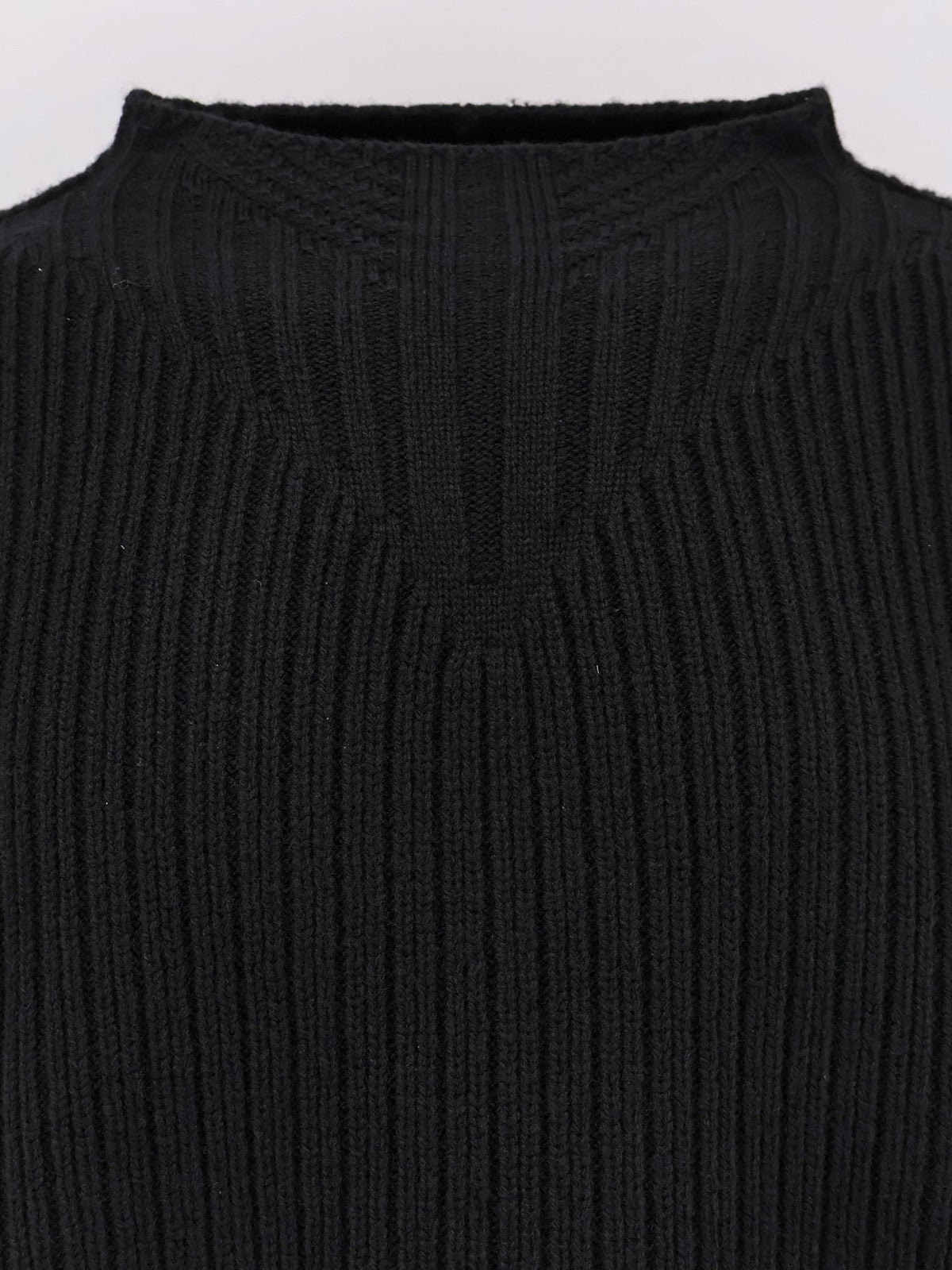 Rick Owens Fisherman Round Neck virgin wool sweater - Nero