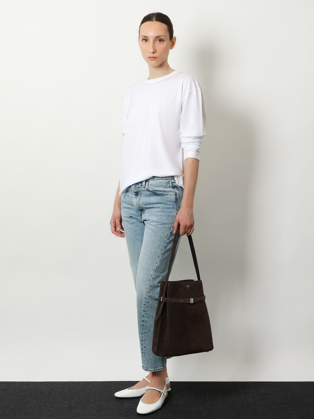 Toteme Classic Long-Sleeve lyocell and cotton T-shirt - White