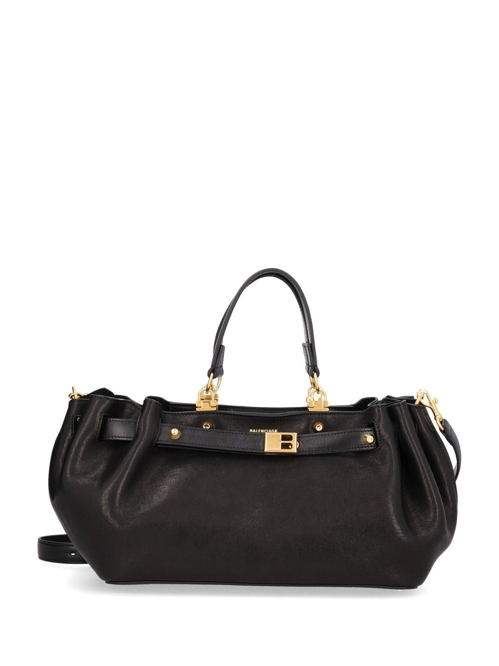 Balenciaga "Fan Carryall" Small Handbag - Black