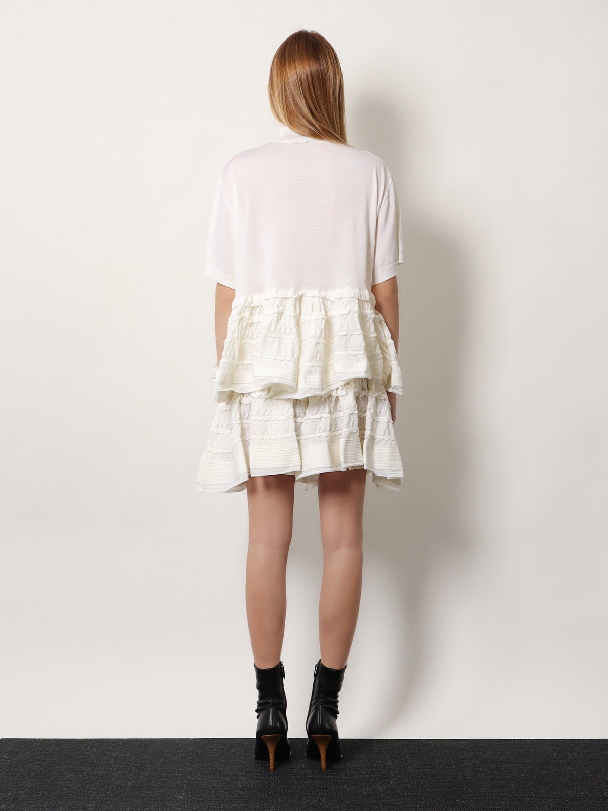 Alaïa Peplum virgin wool sweater - Blanc