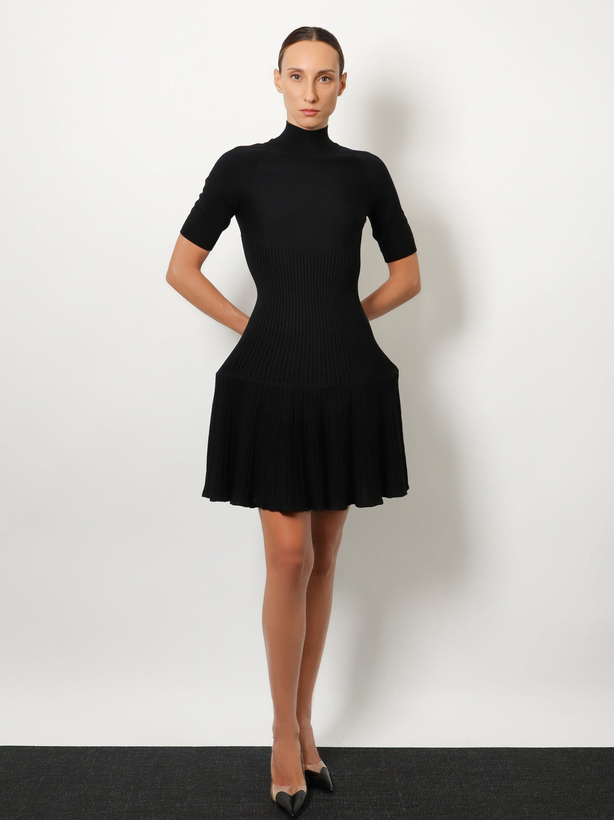 Alaïa Crinoline wool blend short dress - Noir Alaia