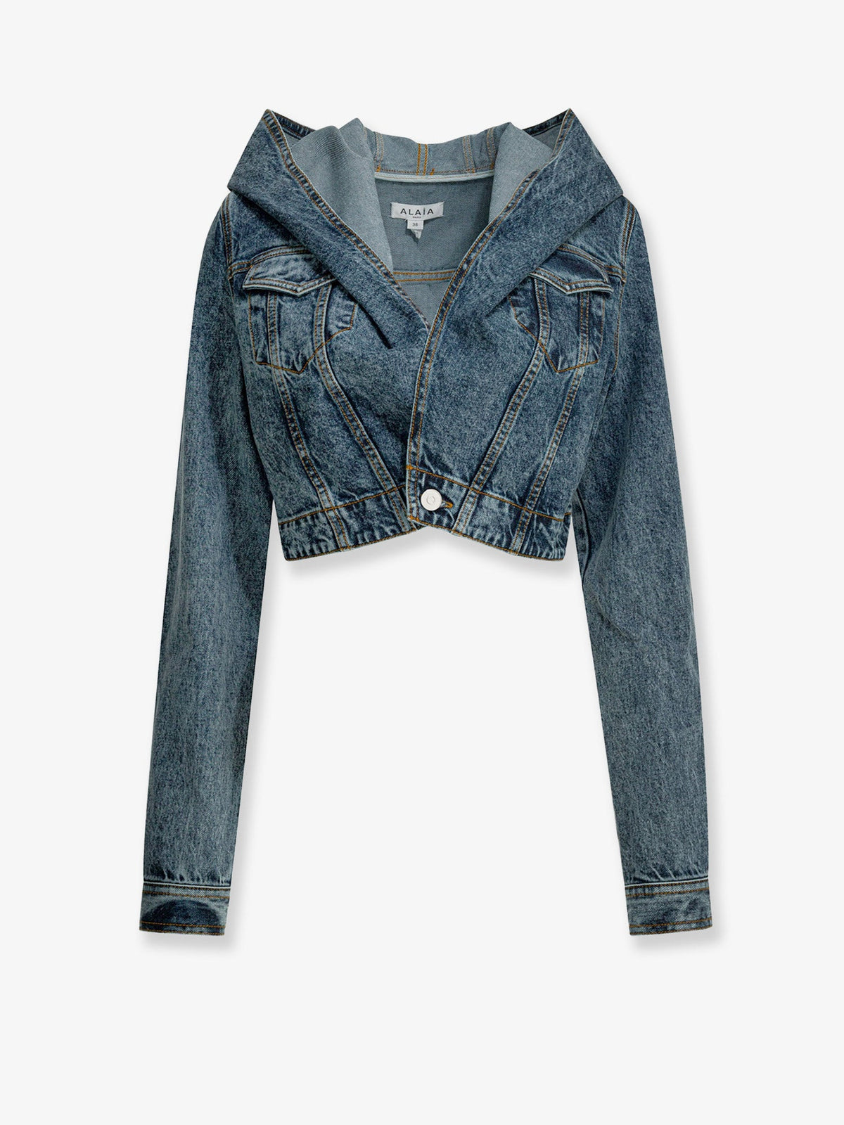 Alaïa Hooded denim jacket - Bleu Neige