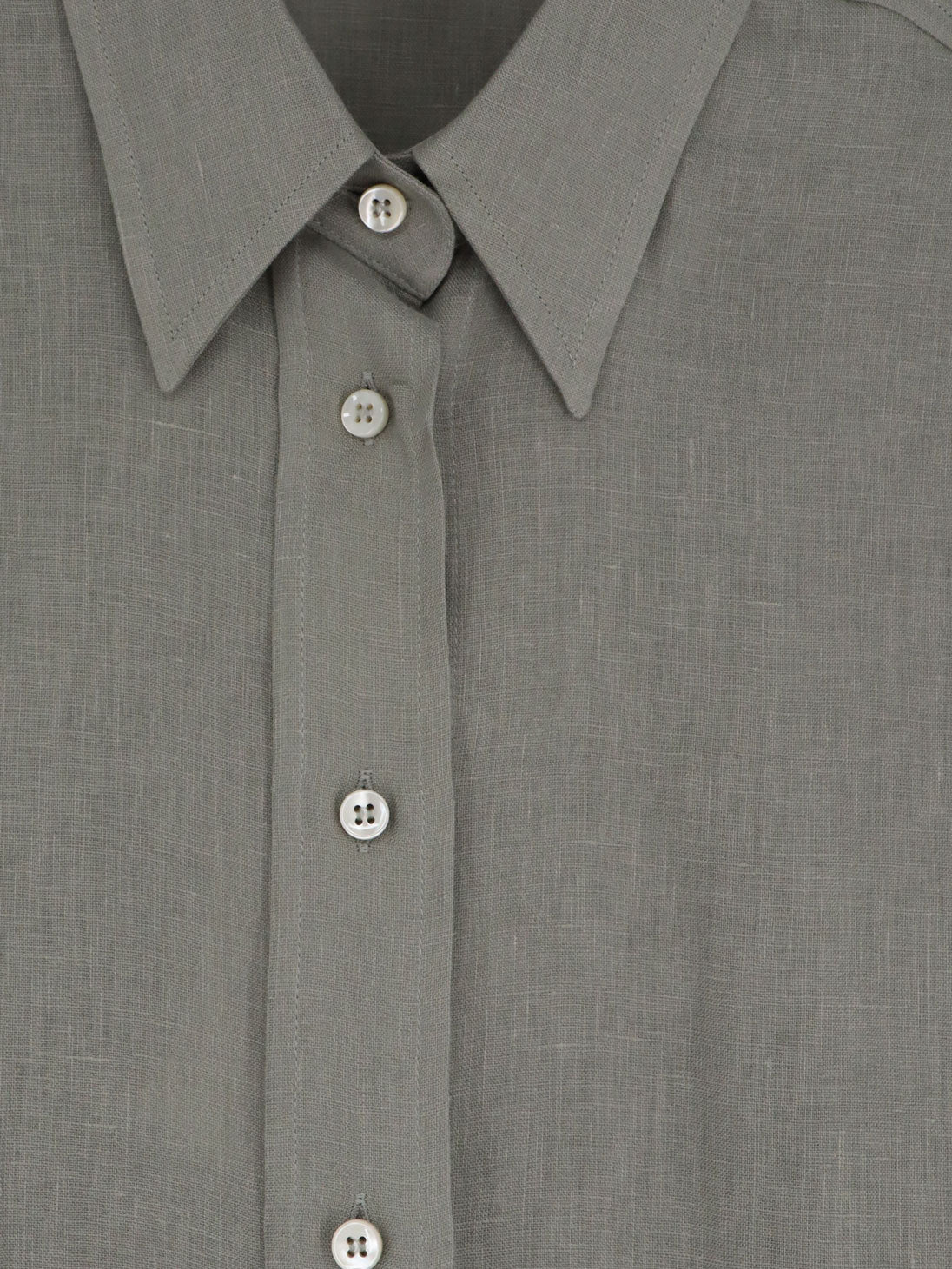 Brunello Cucinelli Linen shirt with Monili detail - Kaki