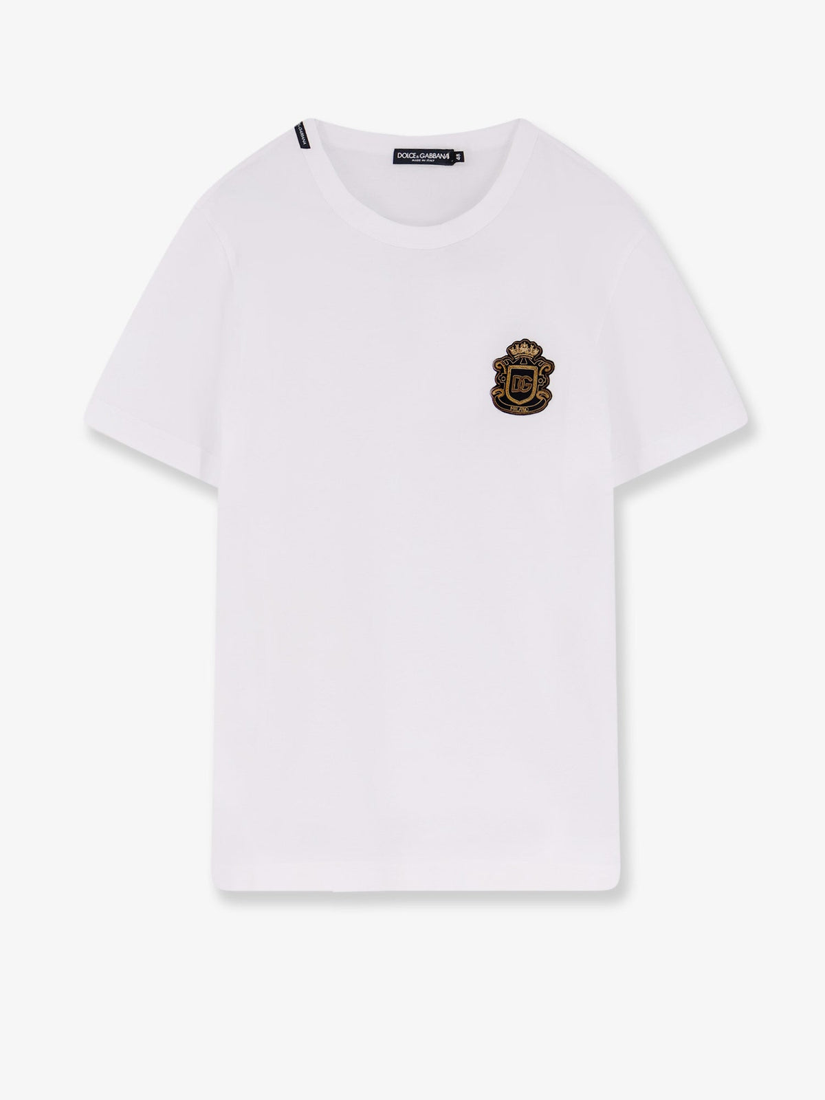 Dolce & Gabbana Cotton t-shirt with iconic logo patch - Bianco Ottico