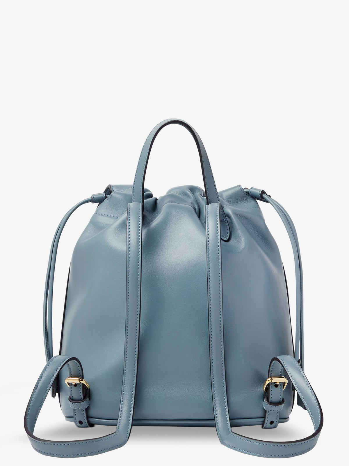 Fendi Leather backpack with metal FF logo detail - Mercurio