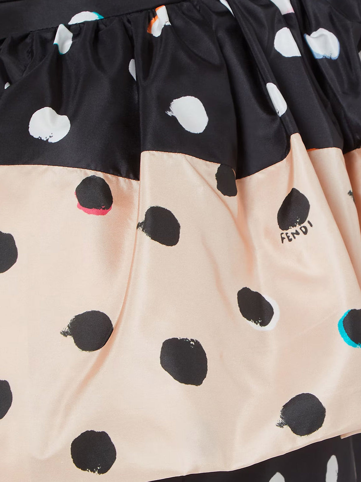 Fendi Falena Dots taffeta' bustier dress - Black