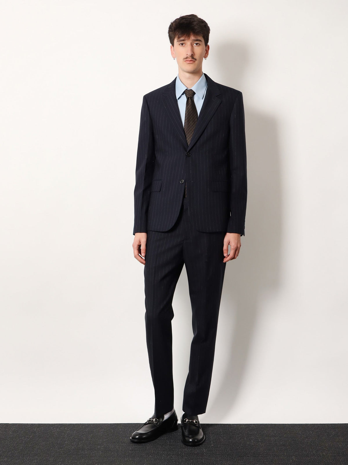 Gucci Gucci pinstripe wool trousers - Blue Grey