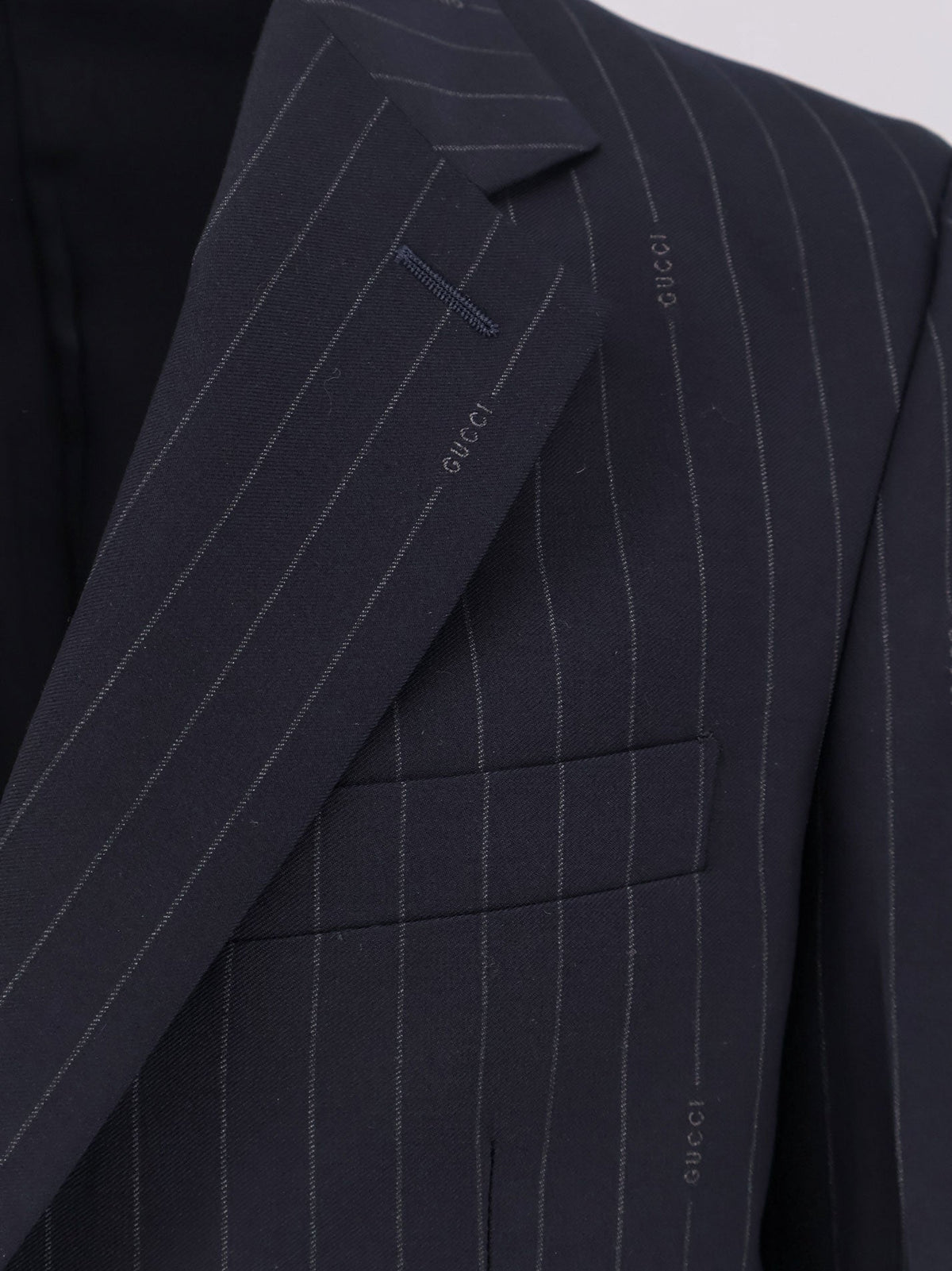 Gucci Gucci pinstripe wool single-breasted blazer - Blue Grey