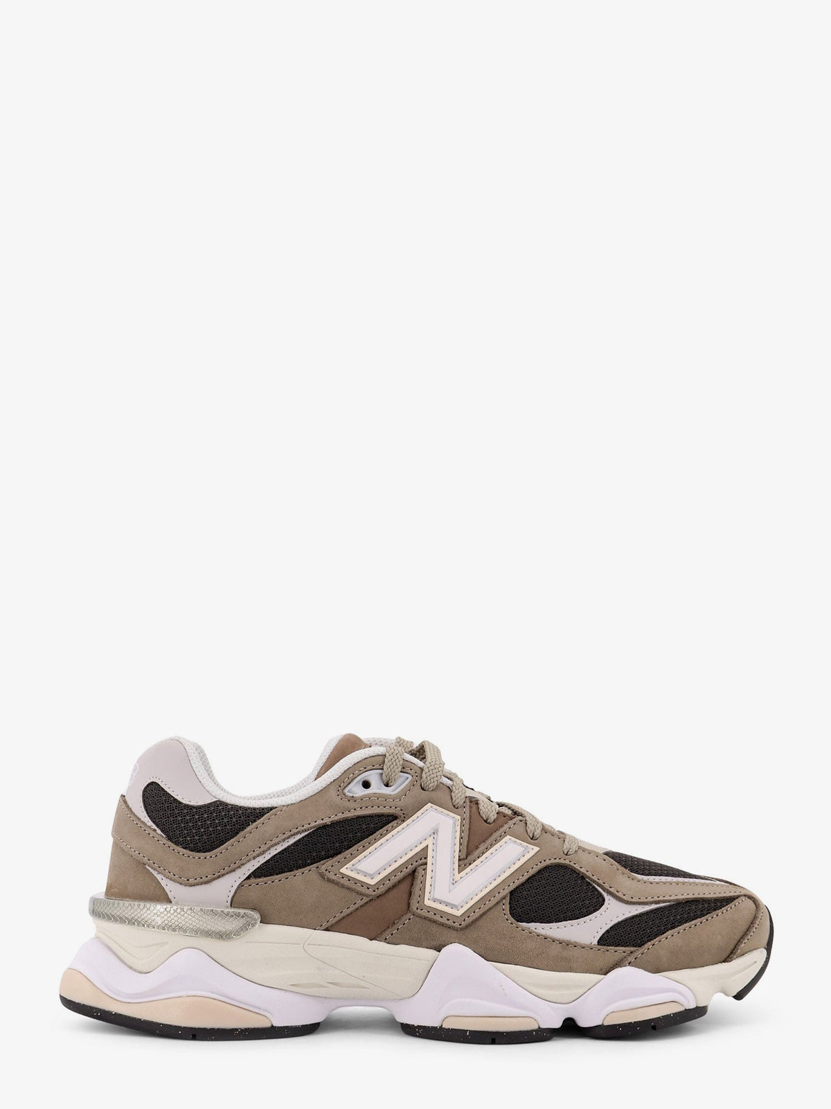 New Balance 9060 low-top mesh sneakers with suede interts - Arid Stone